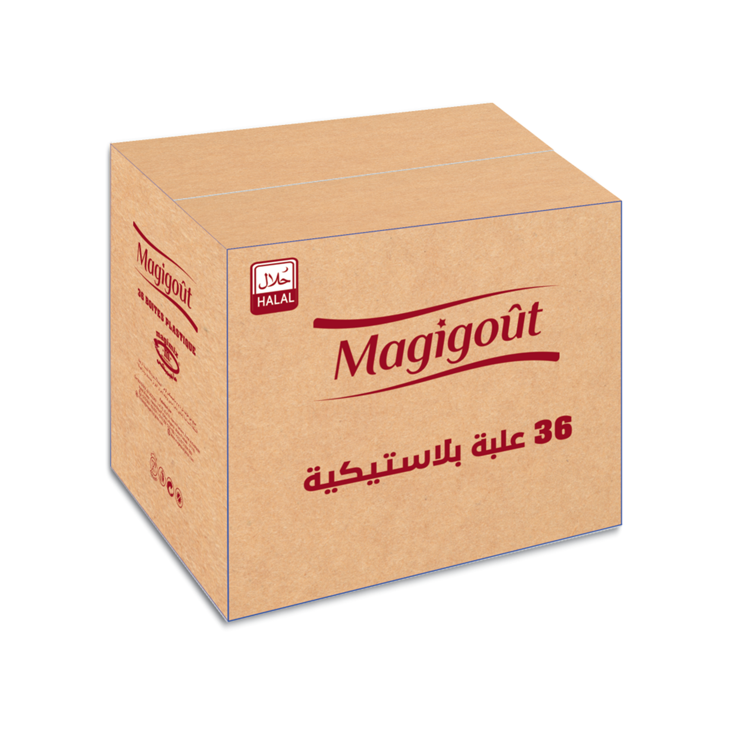 Carton de 36 Boites en plastique